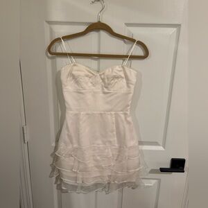 Amanda Uprichard Pearl White Ruffled Dress